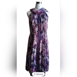 Worth Women's A-line Midi Dress 100% Silk Floral NWT $598.00 Size 6 Small